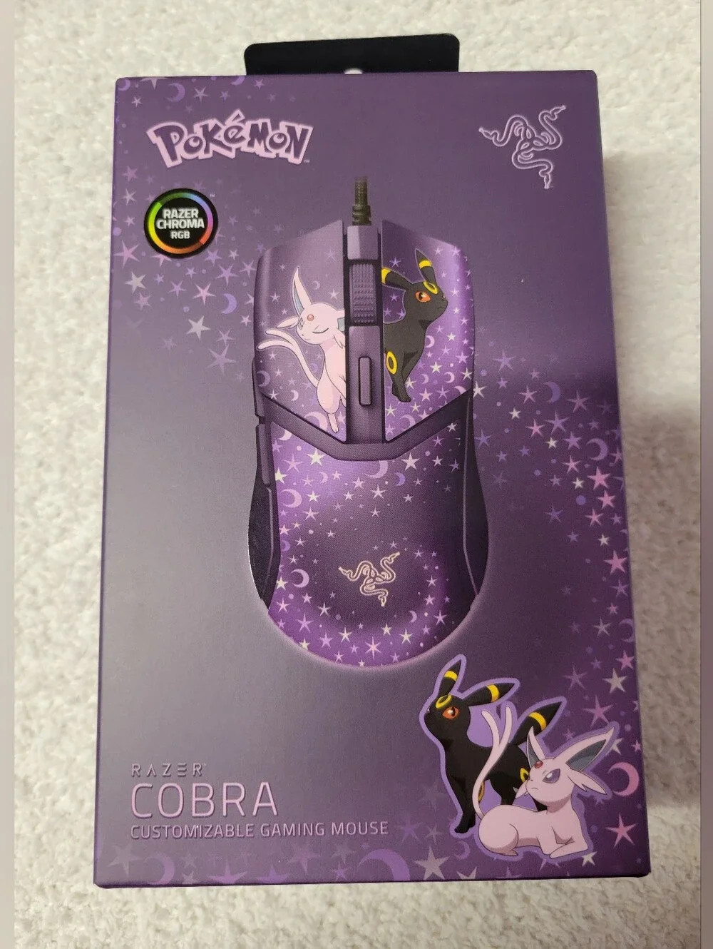 Pokemon Razer Espeon Umbreon Edition Mouse and Mouse Pad Set Purple Pink NEW